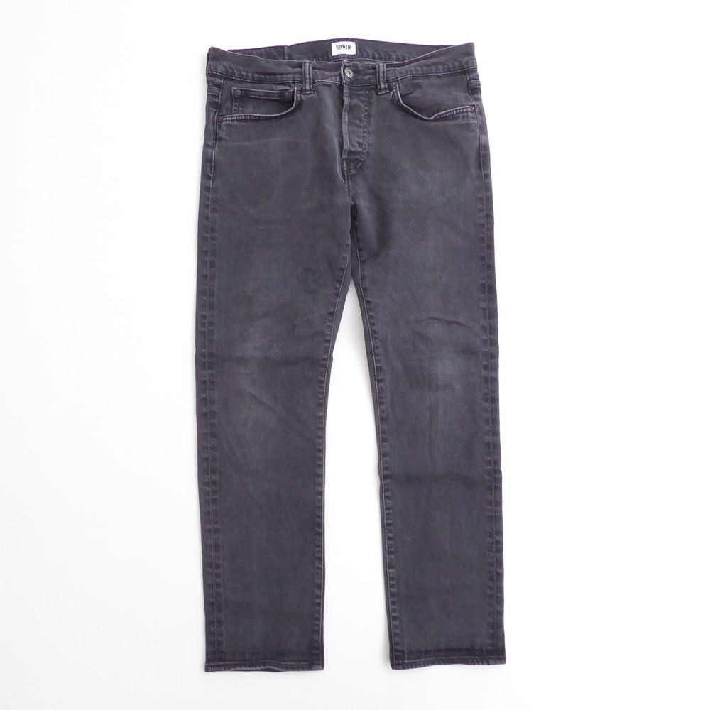 Edwin Mens Jeans Black ED-80 Slim Tapered Size 33x32